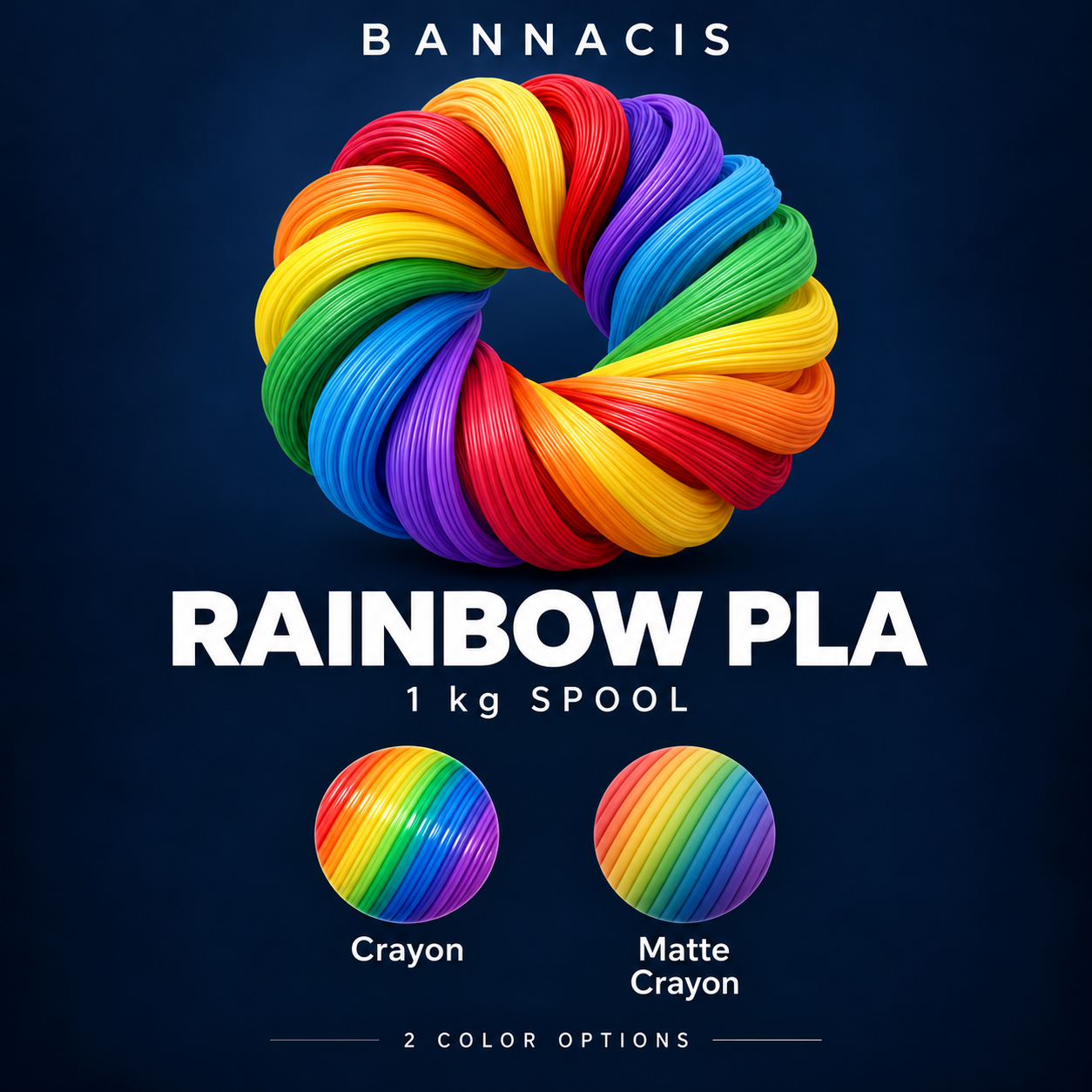 Bannacis Rainbow PLA — 1 kg — Preorder